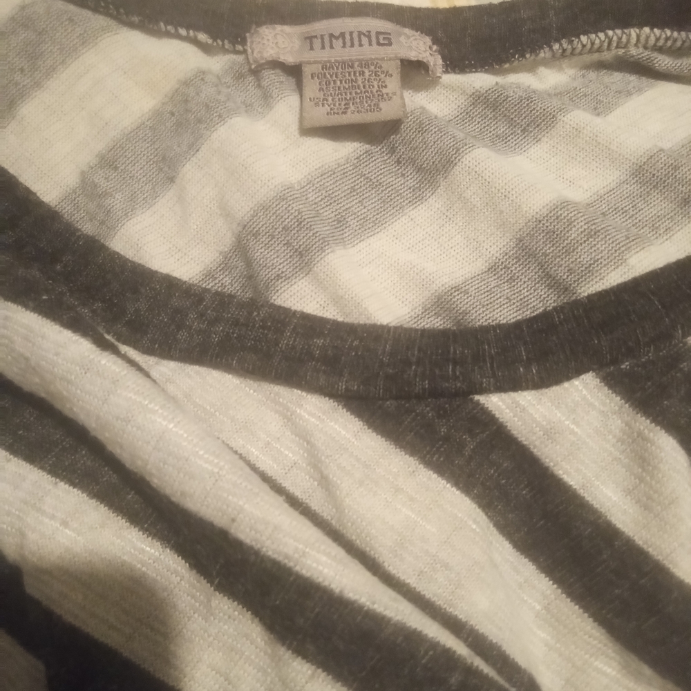 Timing Monochrome Striped Tee